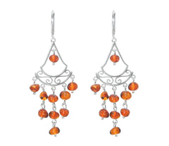 Ornamentale Bernstein 925 Silber Ohrringe