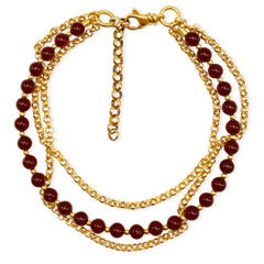 Mehrreihiges vergoldetes 925 Silber Armband mit Bernstein