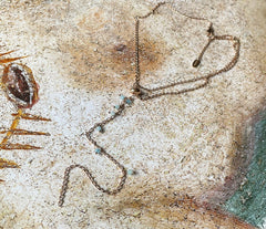 Rosegold 925 Sterling Silber Y-Kette mit Aquamarin Edelsteinen