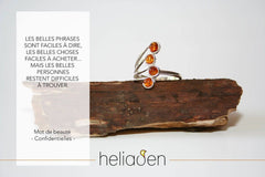 925 Silber Ring mit vier rundlichen Bernsteinen