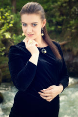 Silber Ohrringe mit Kirschefarbigen und Honig-Gelben Bernstein Kugeln