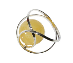 Umwickelter 925 Silber Bernsteinanhänger in Gelb