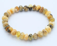 Gelbweißes Natur Bernstein Armband in verschiedenen Maserungen
