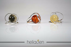 Umwickelter 925 Silber Bernsteinanhänger in Grün-Weiß