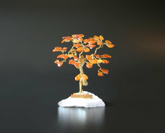 Bonsai Glücksbaum Lebensbaum Geldbaum aus Bernstein III 9 cm Handmade Feng Shui Deko