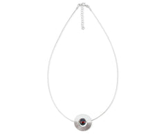 Elegantes 925 Silber Collier mit ummantelter Bernsteinkugel in Kirschfarbe