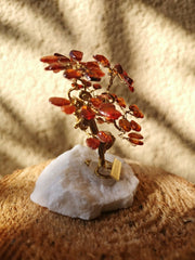 Bonsai Glücksbaum Lebensbaum Geldbaum aus Bernstein III 9 cm Handmade Feng Shui Deko