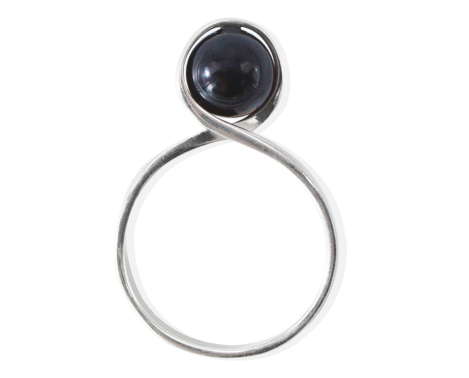 Umwickelter 925 Silber Kirsche-Bernsteinkugel Ring