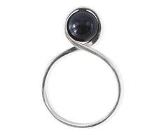 Umwickelter 925 Silber Kirsche-Bernsteinkugel Ring