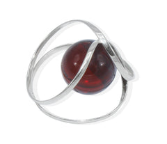 Umwickelter 925 Silber Bernsteinanhänger in Kirschfarbe