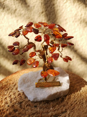 Bonsai Glücksbaum Lebensbaum Geldbaum aus Bernstein III 9 cm Handmade Feng Shui Deko