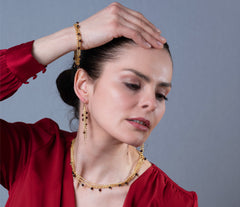 Vergoldetes 925 Silber Armband mit kleinen Bernsteinen in Kirschfarbe