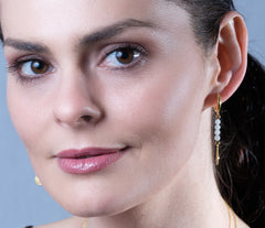 Aquamarin Ohrhänger mit vergoldetem 925 Silber in Tropfenform