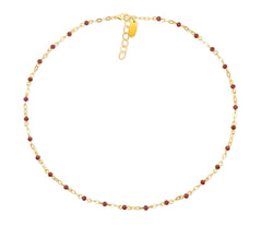 Zierliches vergoldetes 925 Silber Collier mit roten Granatsteinen