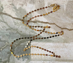 Lange vergoldete 925 Silber Kette mit runden Plättchen