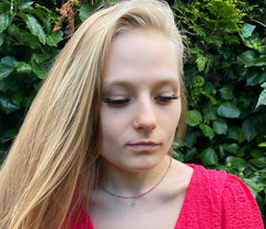 Rosa Turmalin Collier mit 925 Silber Anhänger in Tropfenform