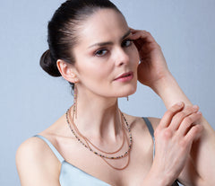 Lange Rosegold 925 Silber Ohrringe mit facettiertem mehrfarbigem Turmalin