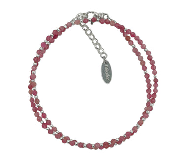 Doppelumwickeltes Armband mit Turmalin und 925 Silber