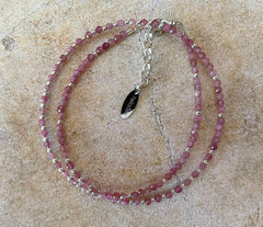 Doppelumwickeltes Armband mit Turmalin und 925 Silber