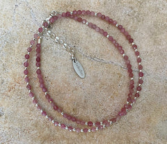 Doppelumwickeltes Armband mit Turmalin und 925 Silber